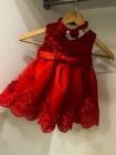 Вечернее красное детское платье с бантом 
